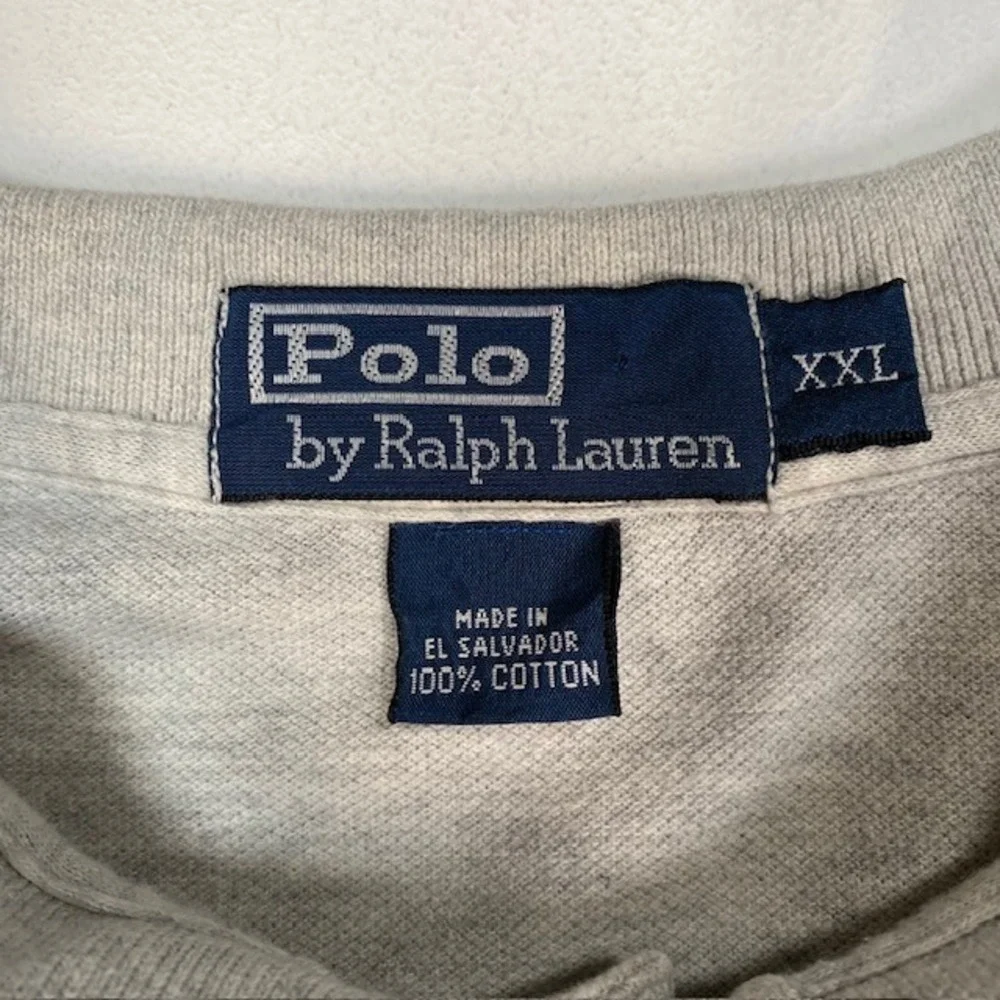 Polo Ralph Lauren Long Sleeve Polo Shirt Heather‎ Gray Mens XXL